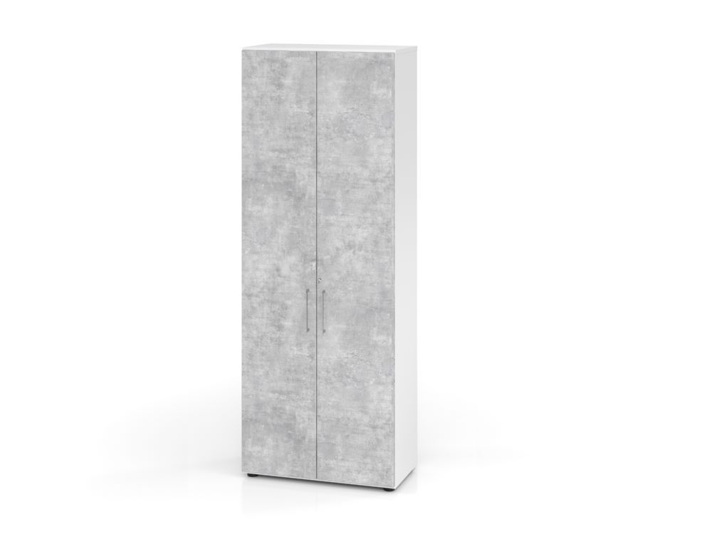 Hammerbacher Regal Flügeltürschrank 215,4 cm Weiß Beton 6OH 968T6 Produktbild Hammerbacher Regal Flügeltürschrank 215,4 cm Weiß Beton 6OH 968T6