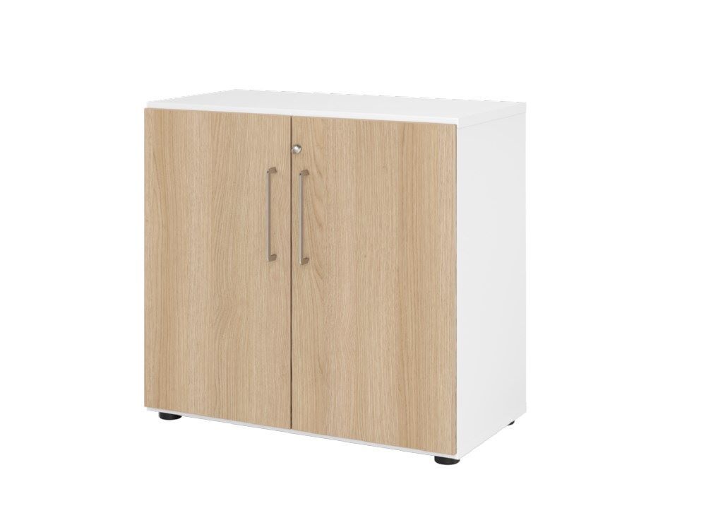 Hammerbacher Regal mit Türen 2OH 928T2 Weiß / Eiche abschließbar Produktbild Hammerbacher Regal mit Türen 2OH 928T2 Weiß / Eiche abschließbar