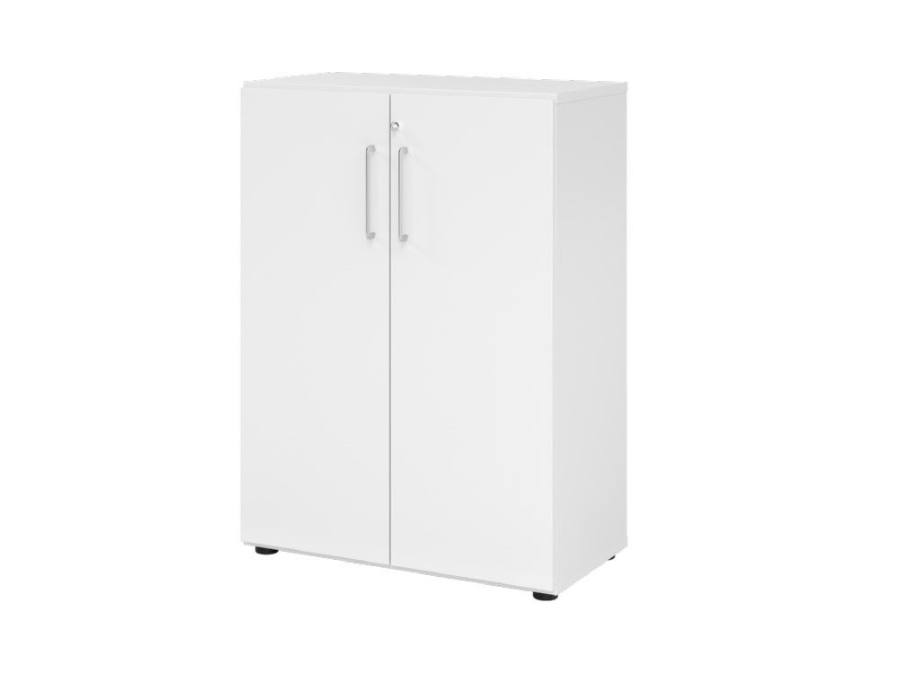 Hammerbacher Regal mit Türen 3OH 938T3 B 80 x T 42 x H 110 cm Weiß Produktbild Hammerbacher Regal mit Türen 3OH 938T3 B 80 x T 42 x H 110 cm Weiß