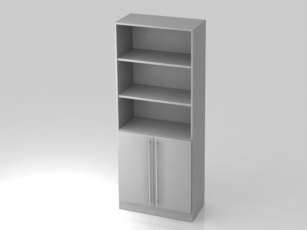 Hammerbacher Regal 5OH 2 Türen in grau RE Maße 80 x 42 x 200,4 cm Produktbild Hammerbacher Regal 5OH 2 Türen in grau RE Maße 80 x 42 x 200,4 cm