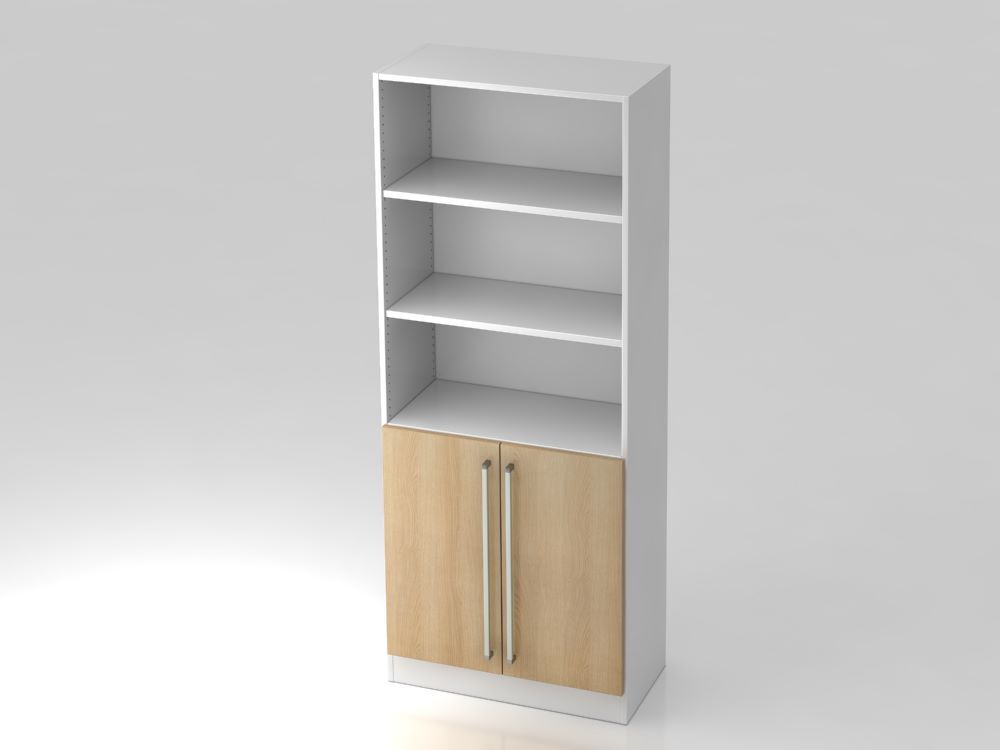 Hammerbacher Regal 5OH in weiß 80 x 200,4 cm 2 Türen Eiche CE Produktbild Hammerbacher Regal 5OH in weiß 80 x 200,4 cm 2 Türen Eiche CE