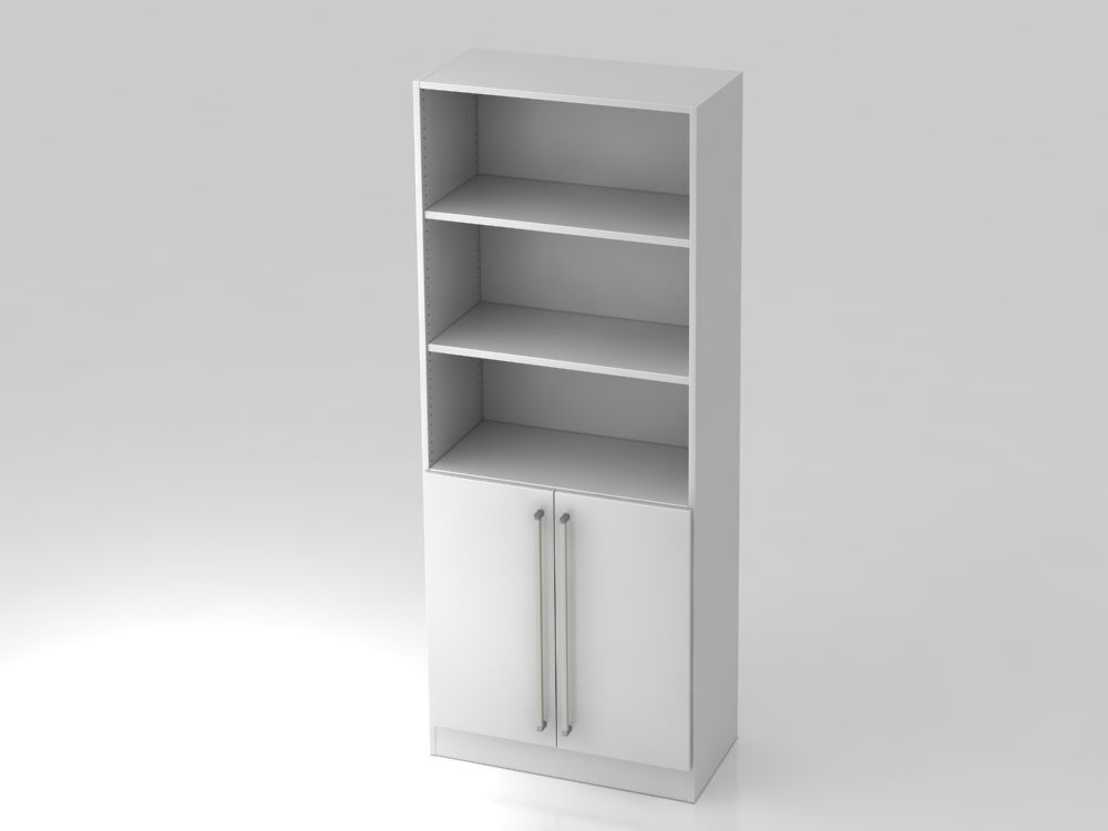 Hammerbacher Regal in weiß 5OH 80 x 42 x 200,4 cm 2 Türen CE Produktbild Hammerbacher Regal in weiß 5OH 80 x 42 x 200,4 cm 2 Türen CE