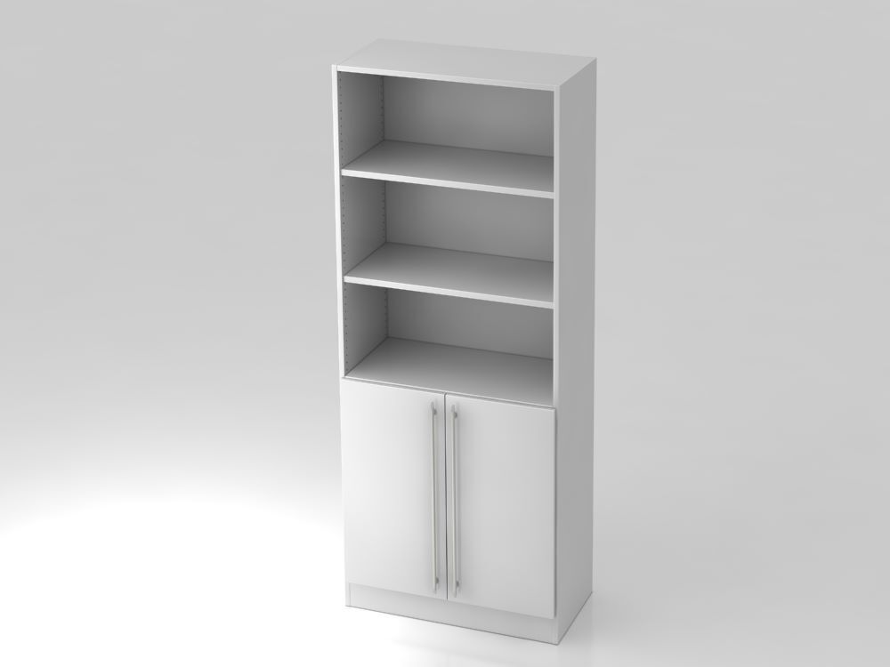 Hammerbacher Regal 5OH mit 2 Türen in weiß RE 80 x 42 x 200,4 cm Produktbild Hammerbacher Regal 5OH mit 2 Türen in weiß RE 80 x 42 x 200,4 cm