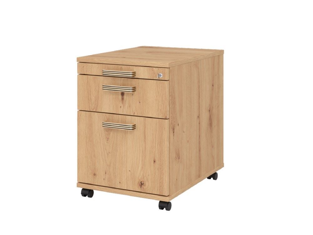 Hammerbacher Rollcontainer Asteiche 42,8 x 58 x 59 cm Produktbild Hammerbacher Rollcontainer Asteiche 42,8 x 58 x 59 cm