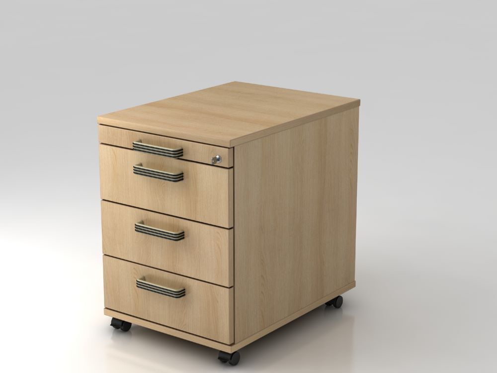 Hammerbacher Bürowagen 58 cm 3 Schübe Schloß SG Farbe Eiche Produktbild Hammerbacher Bürowagen 58 cm 3 Schübe Schloß SG Farbe Eiche