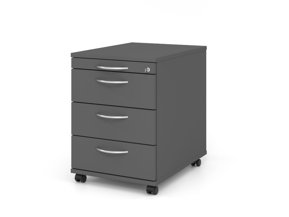 Produktbild Hammerbacher Rollcontainer 58cm 3Schübe mit Schloß BM Graphit