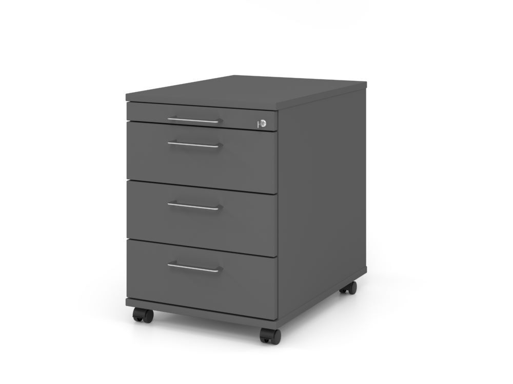 Produktbild Hammerbacher Rollcontainer 58cm 3Schübe mit Schloß BS Graphit