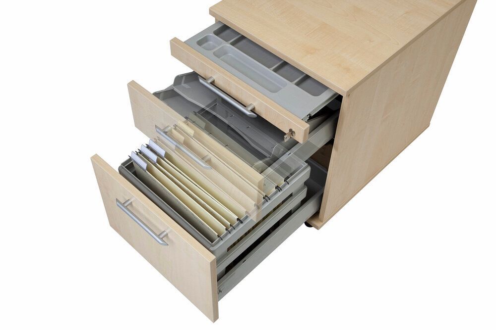Produktbild Rollcontainer 58cm, 3Schübe,Schloß SG Graphit bild 3
