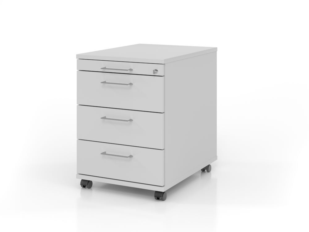 Hammerbacher Bürowagen 58 cm 3 Schübe Schloß BS Grau Produktbild Hammerbacher Bürowagen 58 cm 3 Schübe Schloß BS Grau