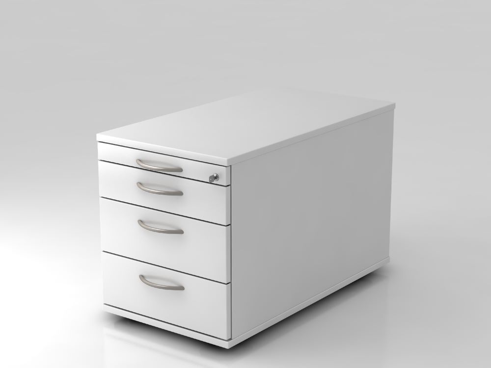 Hammerbacher Bürowagen rollbar 80 cm 3 Schubladen BM Weiß Produktbild Hammerbacher Bürowagen rollbar 80 cm 3 Schubladen BM Weiß