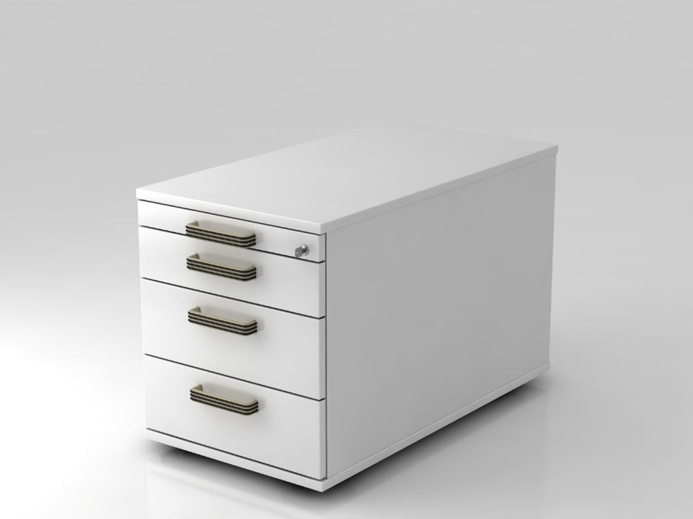 Hammerbacher Bürowagen rollbar Farbe Weiß 80 cm 3 Schubladen SG Produktbild Hammerbacher Bürowagen rollbar Farbe Weiß 80 cm 3 Schubladen SG