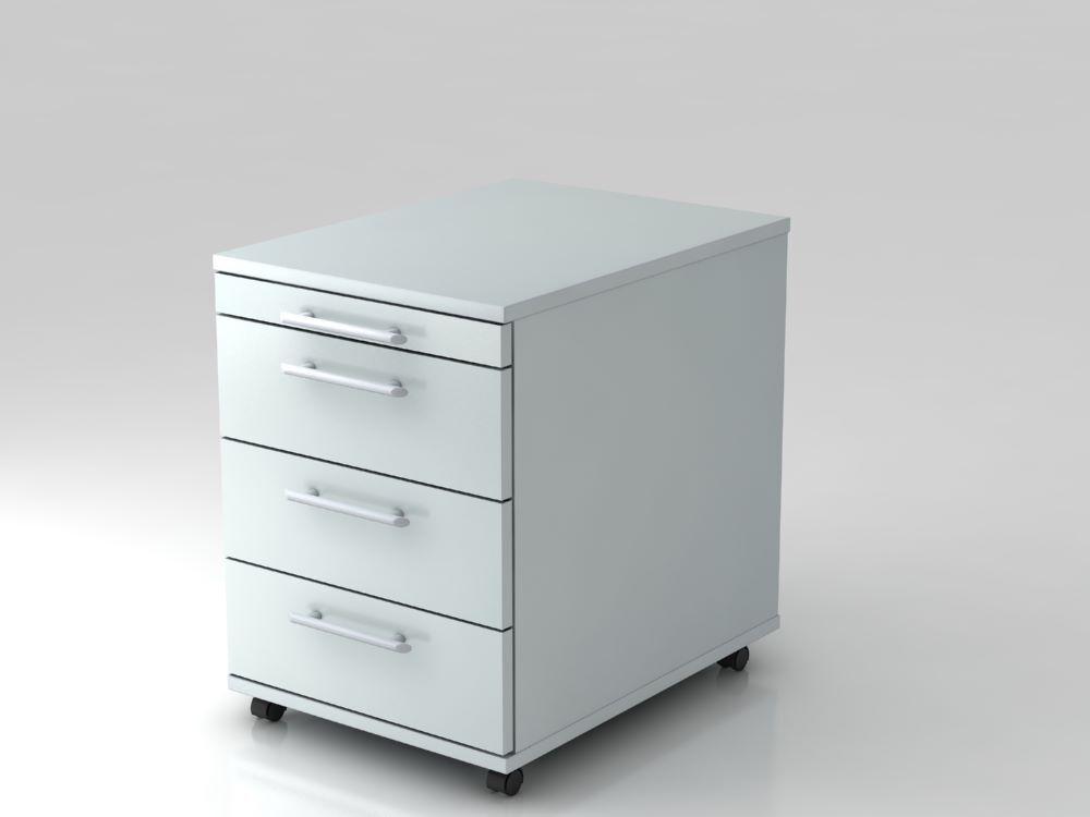 Hammerbacher Rollcontainer Bürowagen 58 cm 3 Schübe RE Grau Produktbild Hammerbacher Rollcontainer Bürowagen 58 cm 3 Schübe RE Grau