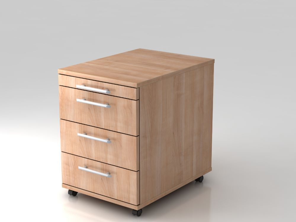 Hammerbacher Rollcontainer Büromöbel 58 cm 3 Schübe RE Nussbaum Produktbild Hammerbacher Rollcontainer Büromöbel 58 cm 3 Schübe RE Nussbaum