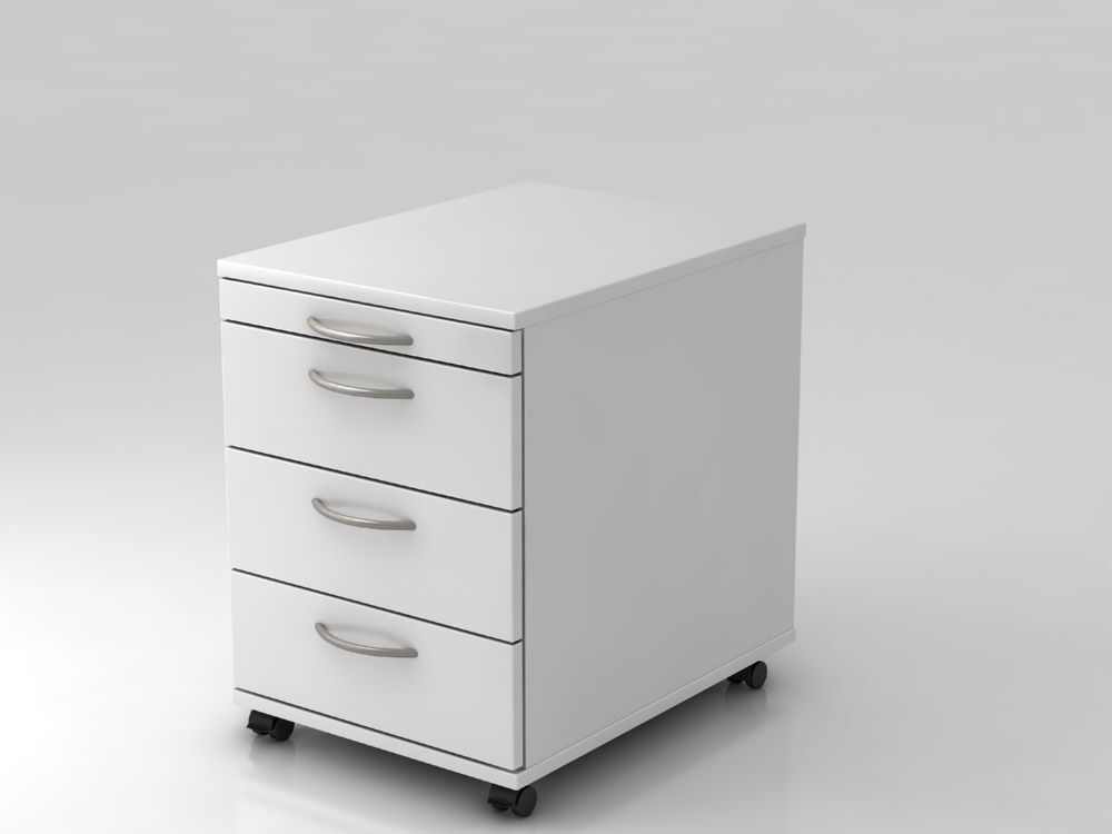 Hammerbacher Rollcontainer Bürowagen 58 cm 3 Schübe BO Weiß Produktbild Hammerbacher Rollcontainer Bürowagen 58 cm 3 Schübe BO Weiß