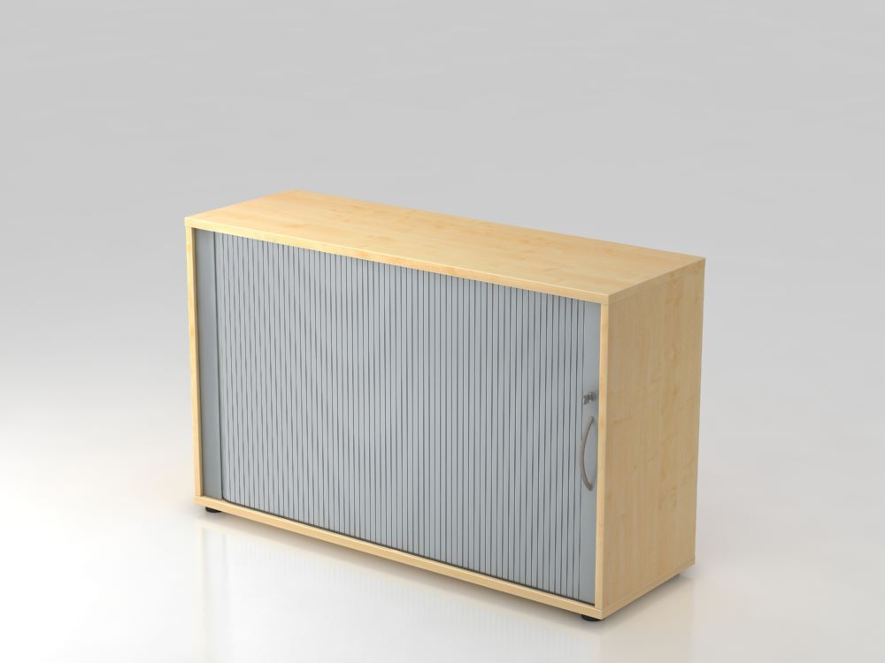 Hammerbacher Rollladenschrank 2OH 120 x 74,8 cm BM Ahorn Silber Produktbild Hammerbacher Rollladenschrank 2OH 120 x 74,8 cm BM Ahorn Silber