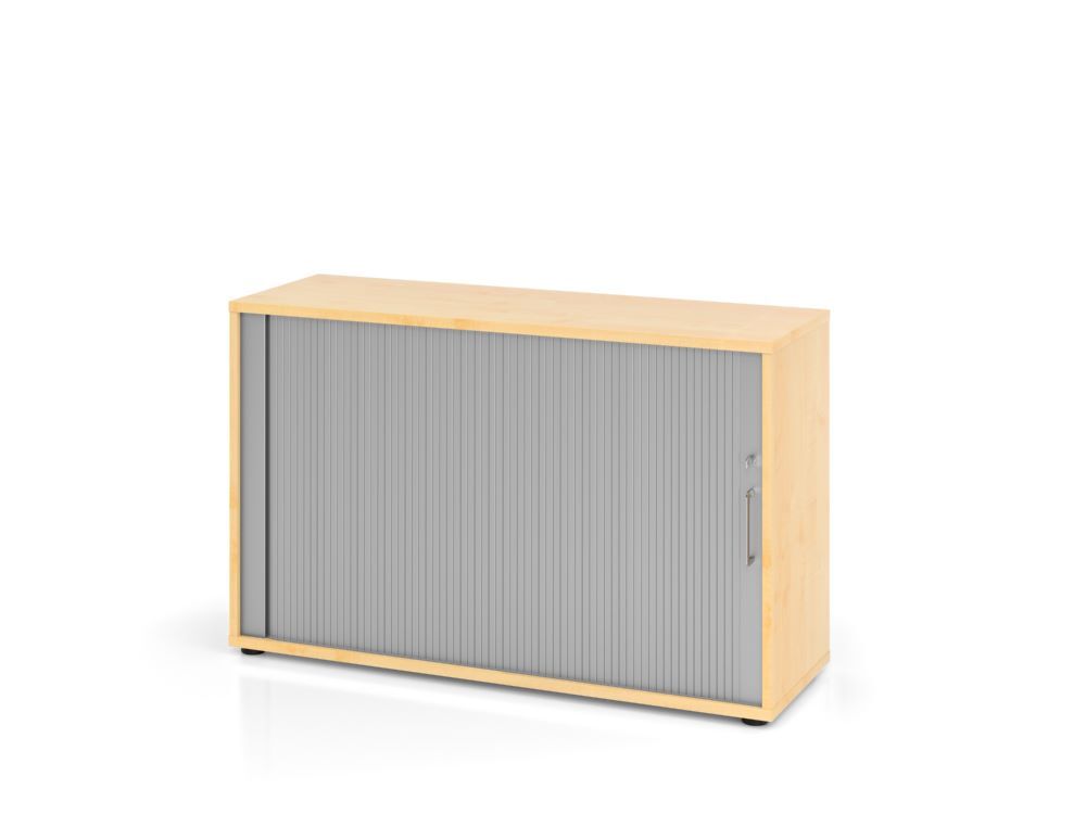 Hammerbacher Rollladenschrank 2OH Ahorn Silber 120 x 74,8 cm BS Produktbild Hammerbacher Rollladenschrank 2OH Ahorn Silber 120 x 74,8 cm BS