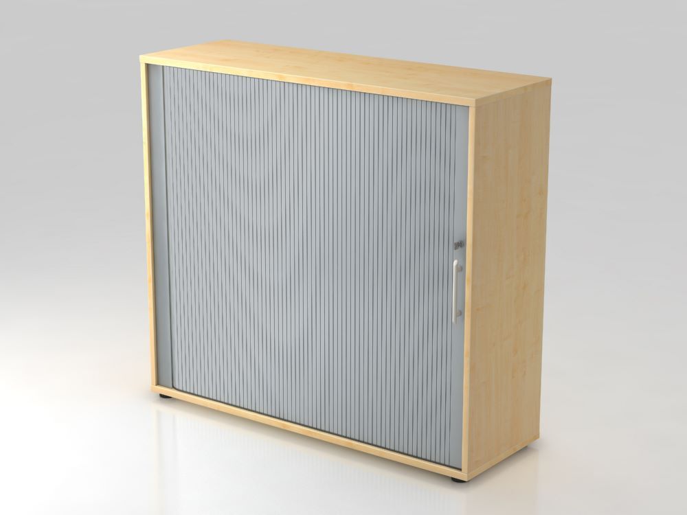 Hammerbacher Rollladenschrank 3OH 120 cm RE Ahorn Silber Produktbild Hammerbacher Rollladenschrank 3OH 120 cm RE Ahorn Silber