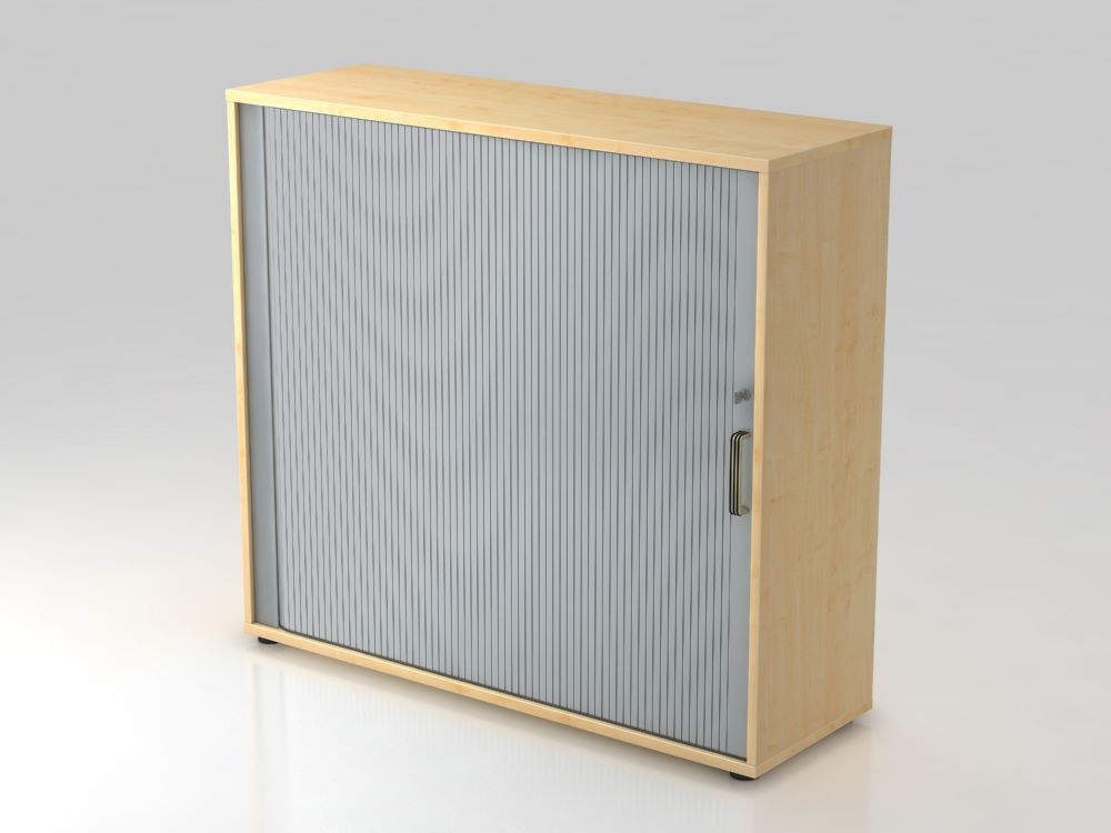 Hammerbacher Rollladenschrank 3OH Breite 120 cm SG Ahorn Silber Produktbild Hammerbacher Rollladenschrank 3OH Breite 120 cm SG Ahorn Silber