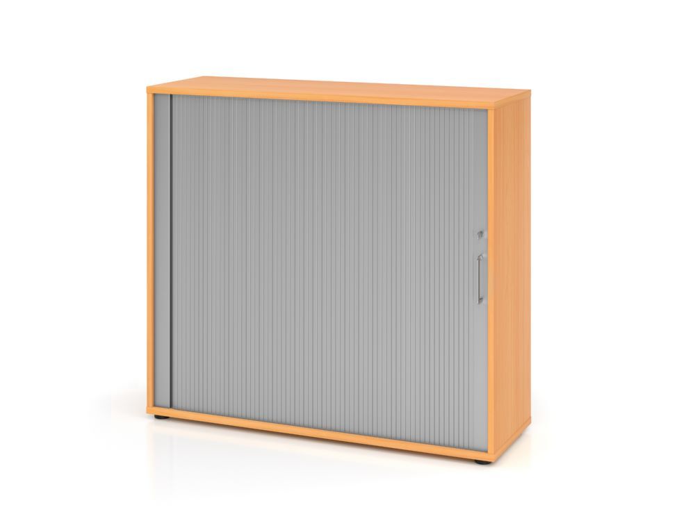 Hammerbacher Rollladenschrank 3OH 120 cm abschließbar BS Buche Silber Produktbild Hammerbacher Rollladenschrank 3OH 120 cm abschließbar BS Buche Silber
