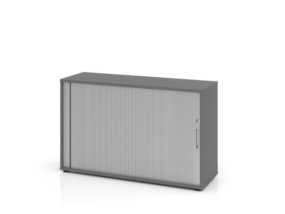 Hammerbacher Rollladenschrank 2OH in graphit 120 cm BS Produktbild Hammerbacher Rollladenschrank 2OH in graphit 120 cm BS