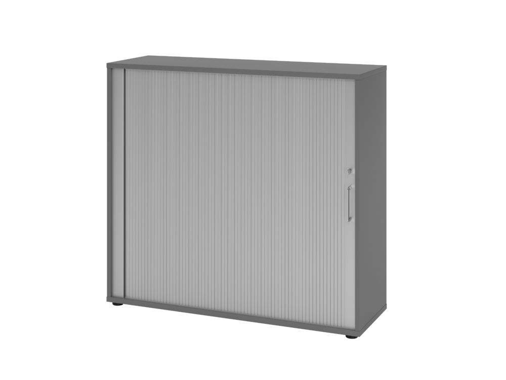 Hammerbacher Rollladenschrank 3OH 120 x 40 x 110 cm BS Graphit Silber Produktbild Hammerbacher Rollladenschrank 3OH 120 x 40 x 110 cm BS Graphit Silber