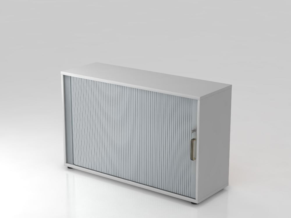 Hammerbacher Rollladenschrank in silber grau 2OH 120 cm SG Produktbild Hammerbacher Rollladenschrank in silber grau 2OH 120 cm SG
