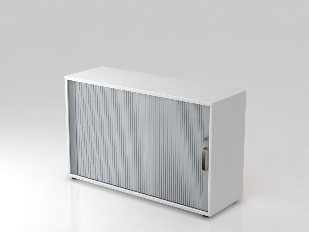 Hammerbacher Rollladenschrank 2OH 120 x 40 x 74,8 cm SG Weiß Silber Produktbild Hammerbacher Rollladenschrank 2OH 120 x 40 x 74,8 cm SG Weiß Silber