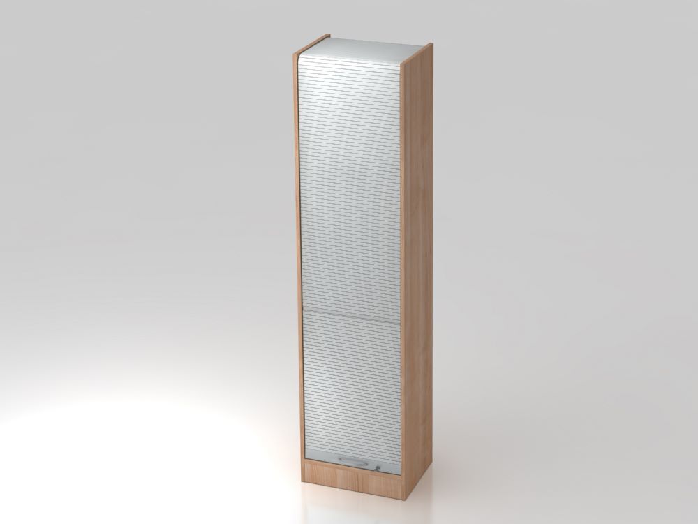 Hammerbacher Rollladenschrank 50 x 200,4 cm 5OH BM Nussbaum Silber Produktbild Hammerbacher Rollladenschrank 50 x 200,4 cm 5OH BM Nussbaum Silber