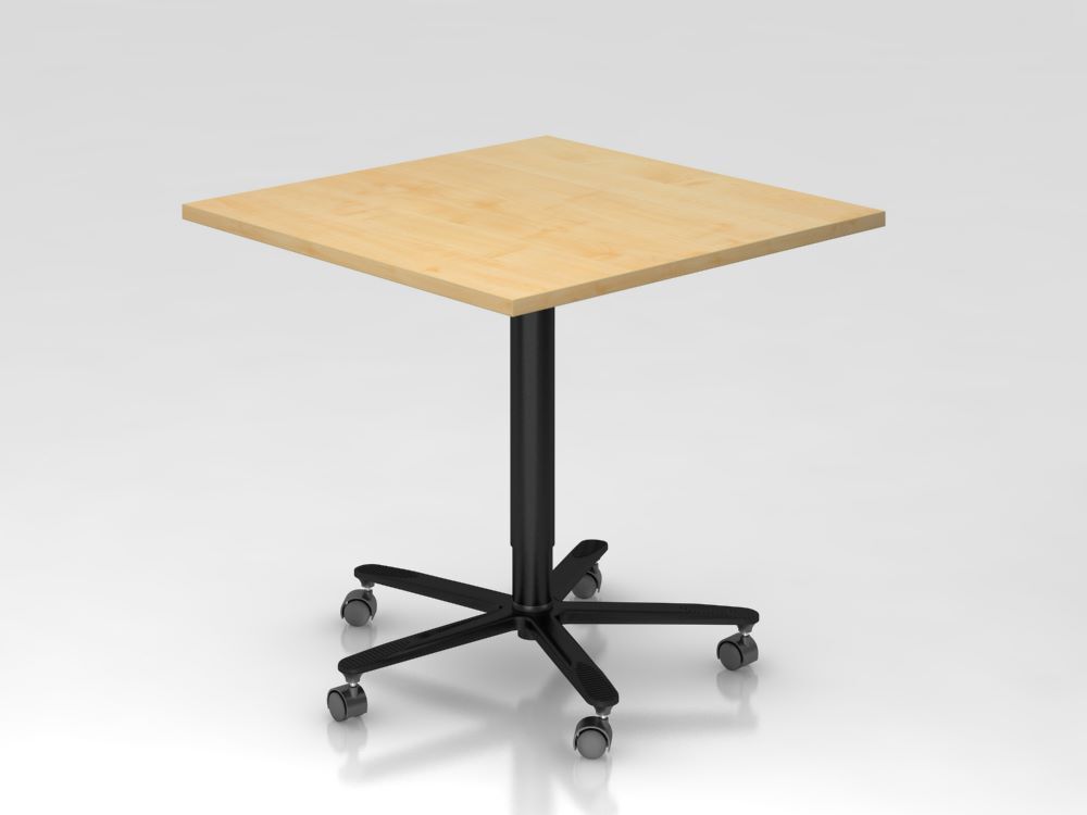 Hammerbacher Säulenhubtisch 80 x 80 cm Ahorn Schwarz Produktbild Hammerbacher Säulenhubtisch 80 x 80 cm Ahorn Schwarz