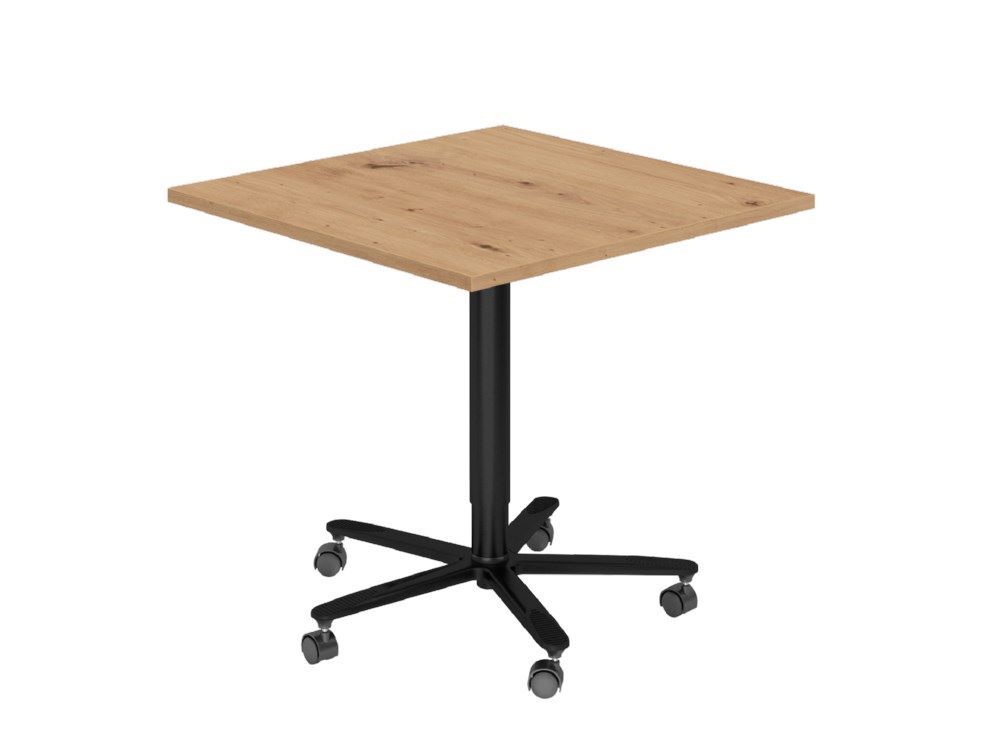 Hammerbacher Säulenhubtisch 80 x 80 cm Asteiche Schwarz Produktbild Hammerbacher Säulenhubtisch 80 x 80 cm Asteiche Schwarz