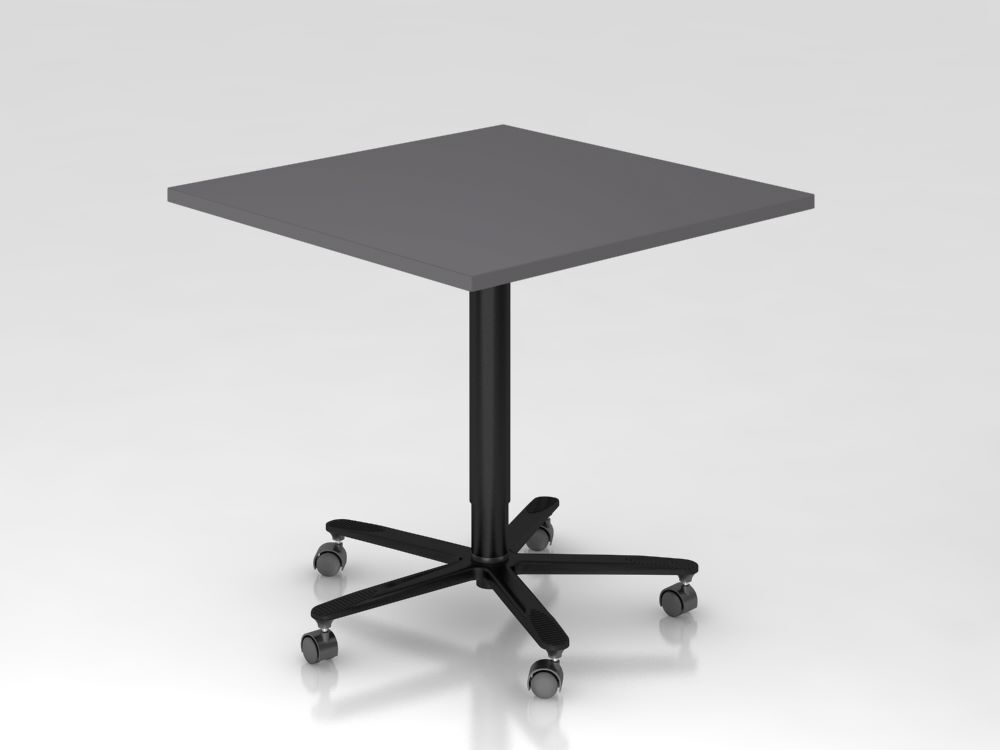 Produktbild Hammerbacher Säulenhubtisch 80x80cm Graphit/Schwarz