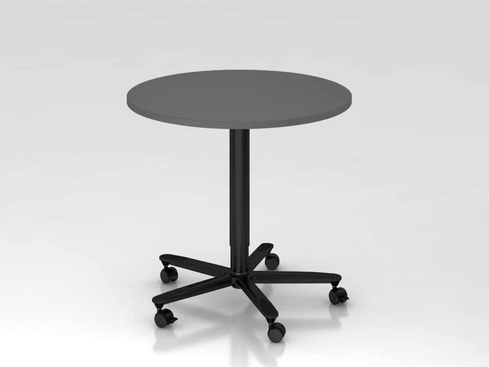 Produktbild Hammerbacher Säulenhubtisch 80cm rund Graphit/Schwarz