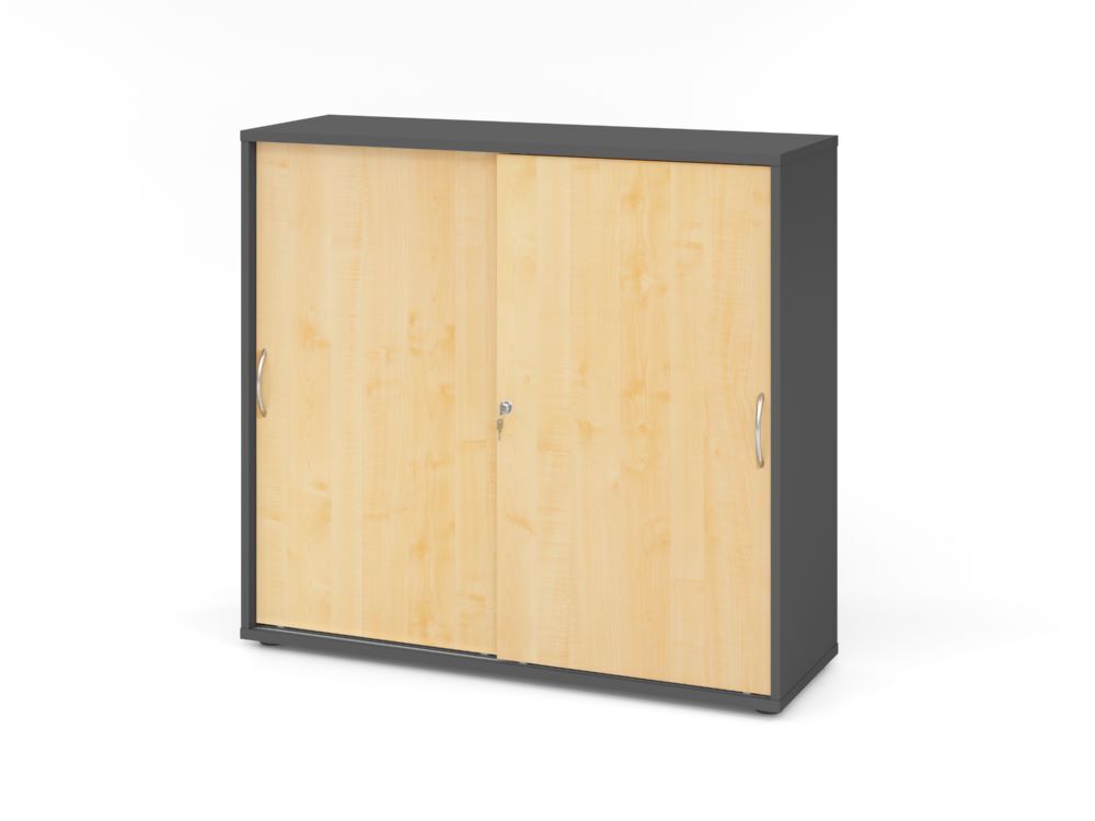Produktbild Hammerbacher Schiebetürenschrank 3 OH BM Graphit/Ahorn