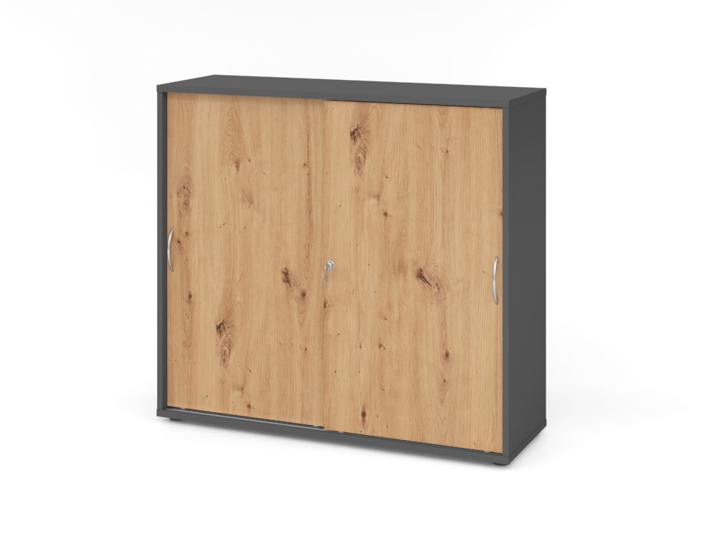 Produktbild Hammerbacher Schiebetürenschrank 3 OH BM Graphit/Asteiche