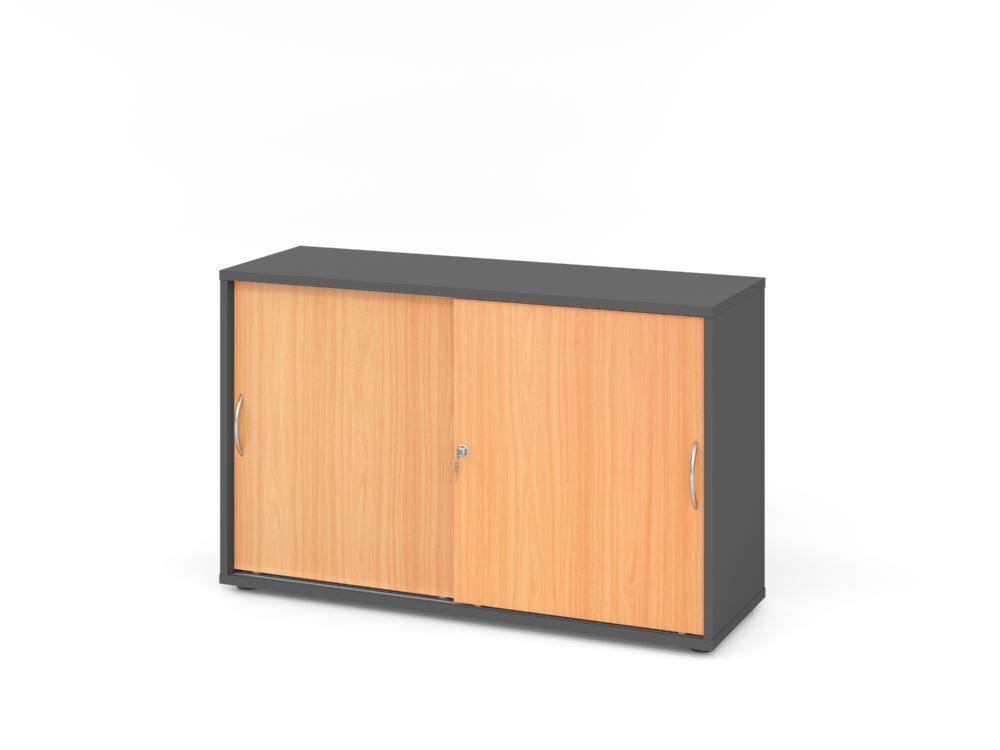 Produktbild Hammerbacher Schiebetürenschrank 2 OH BM Graphit/Buche
