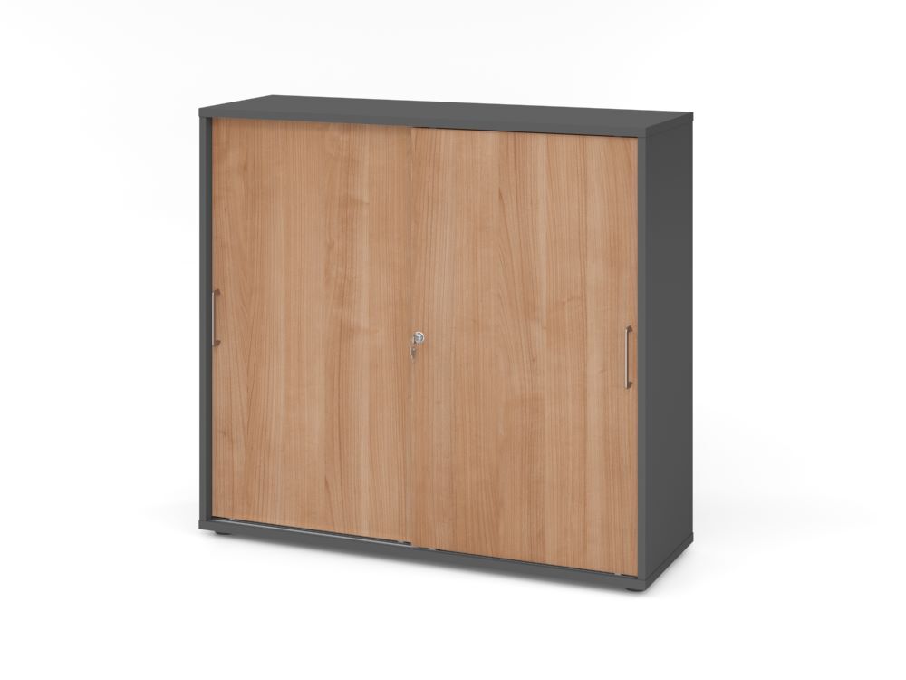 Produktbild Hammerbacher Schiebetürenschrank 3 OH BS Graphit/Nussbaum