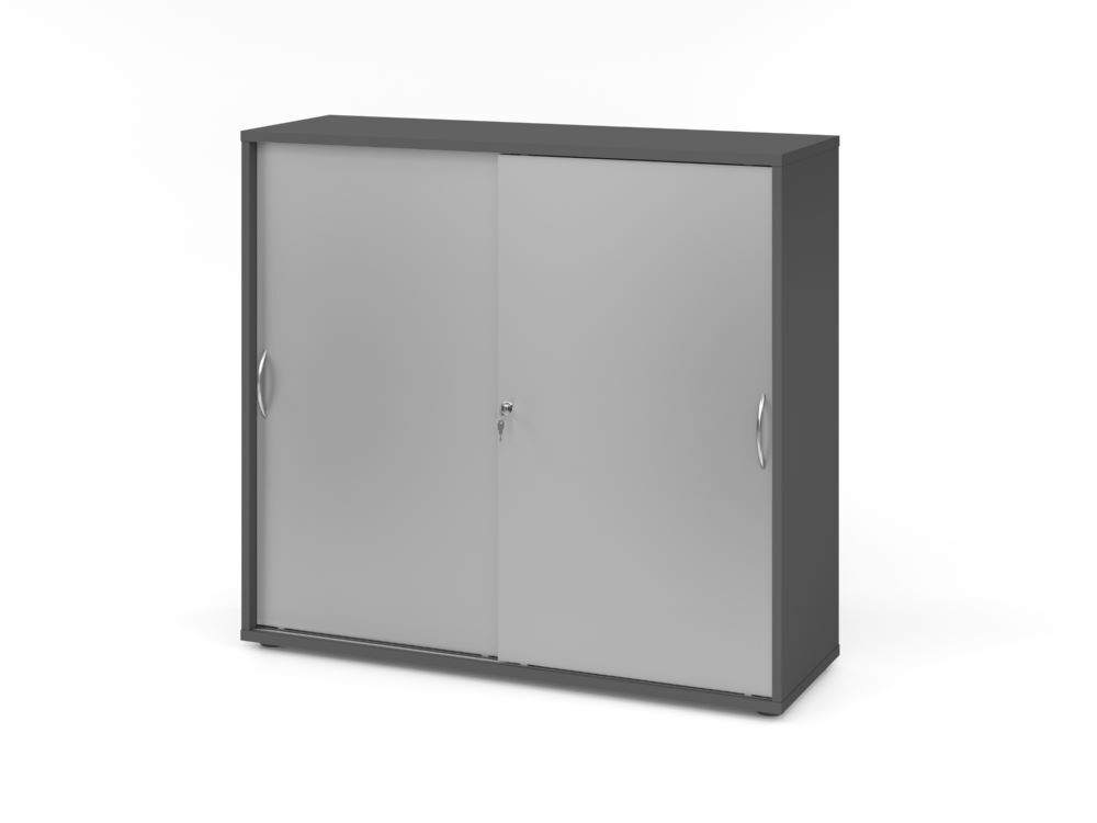 Produktbild Hammerbacher Schiebetürenschrank 3 OH BM Graphit/Silber