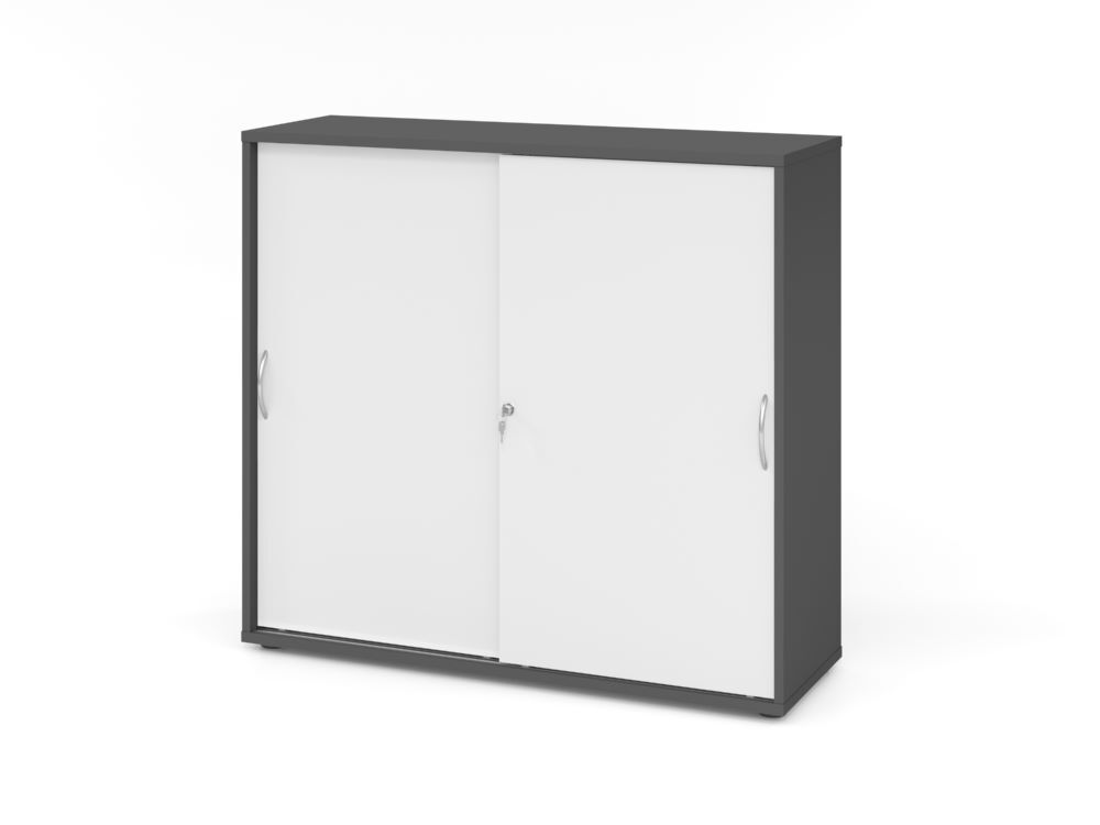 Produktbild Hammerbacher Schiebetürenschrank 3 OH BM Graphit/Weiß