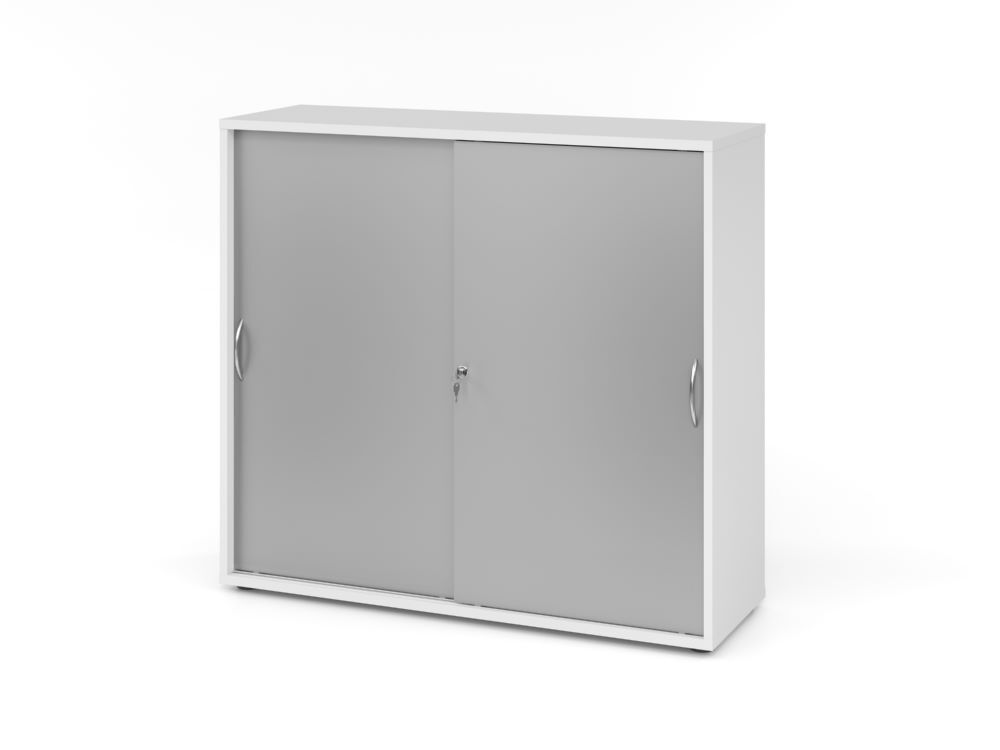 Produktbild Hammerbacher Schiebetürenschrank 3 OH BM Weiß/Silber