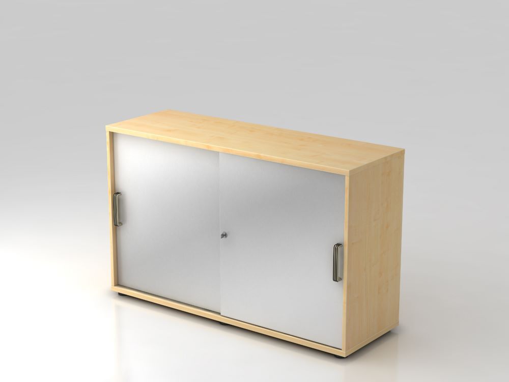 Hammerbacher Schiebetürschrank SG 2OH 120 x 74,8 cm Ahorn Silber Produktbild Hammerbacher Schiebetürschrank SG 2OH 120 x 74,8 cm Ahorn Silber