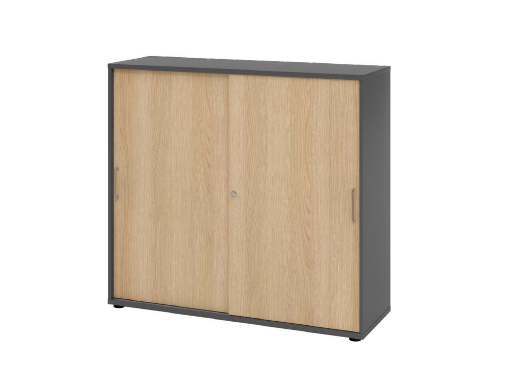 Hammerbacher Schiebetürschrank 3OH 120 cm BS Graphit Eiche Produktbild Hammerbacher Schiebetürschrank 3OH 120 cm BS Graphit Eiche