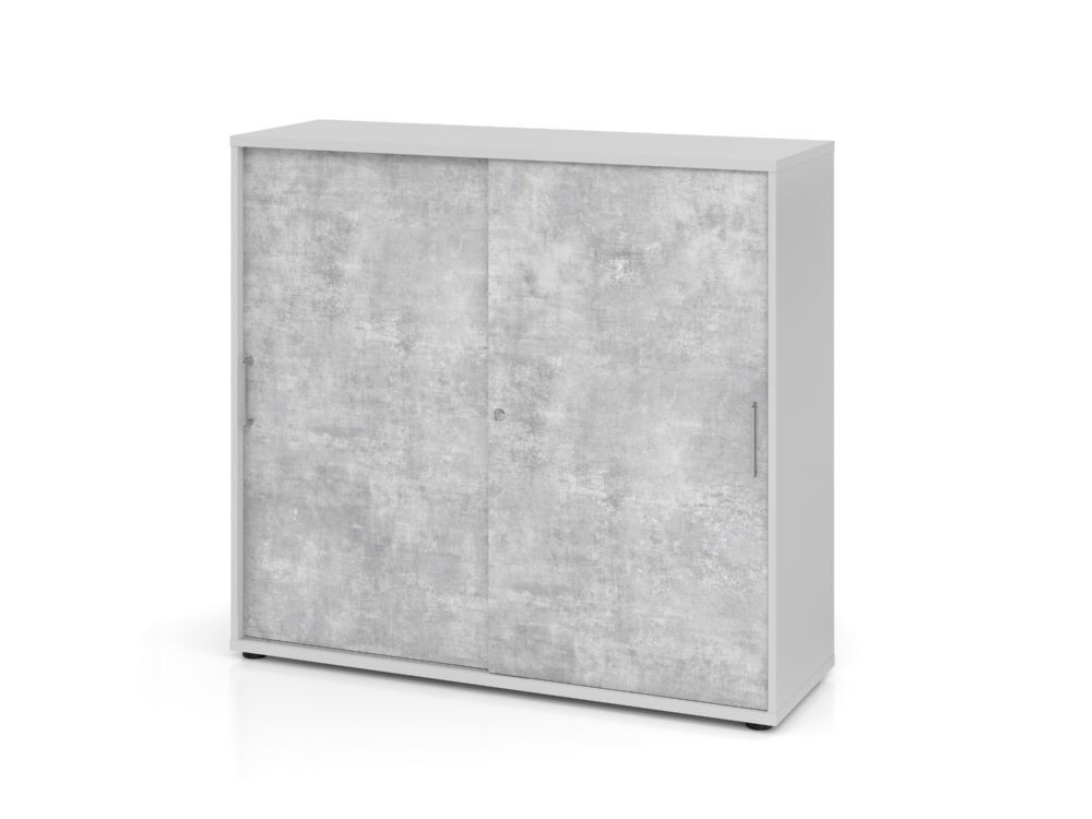 Hammerbacher Schiebetürschrank 3OH 120 x 40 x 110 cm BS Grau Beton Produktbild Hammerbacher Schiebetürschrank 3OH 120 x 40 x 110 cm BS Grau Beton