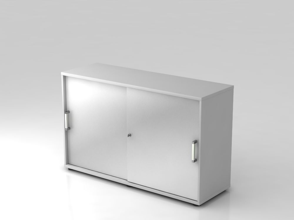 Hammerbacher Schiebetürschrank CE 2OH 120 cm breit Grau Silber Produktbild Hammerbacher Schiebetürschrank CE 2OH 120 cm breit Grau Silber