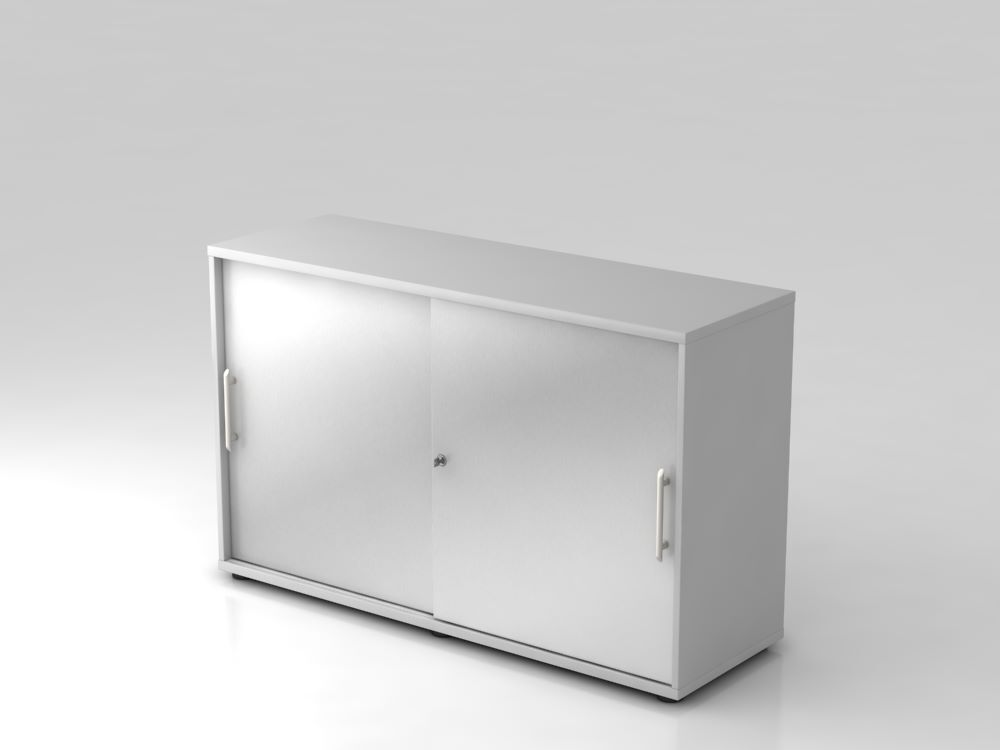 Hammerbacher Schiebetürschrank in grau silberRE 2OH 120 x 74,8 cm Produktbild Hammerbacher Schiebetürschrank in grau silberRE 2OH 120 x 74,8 cm