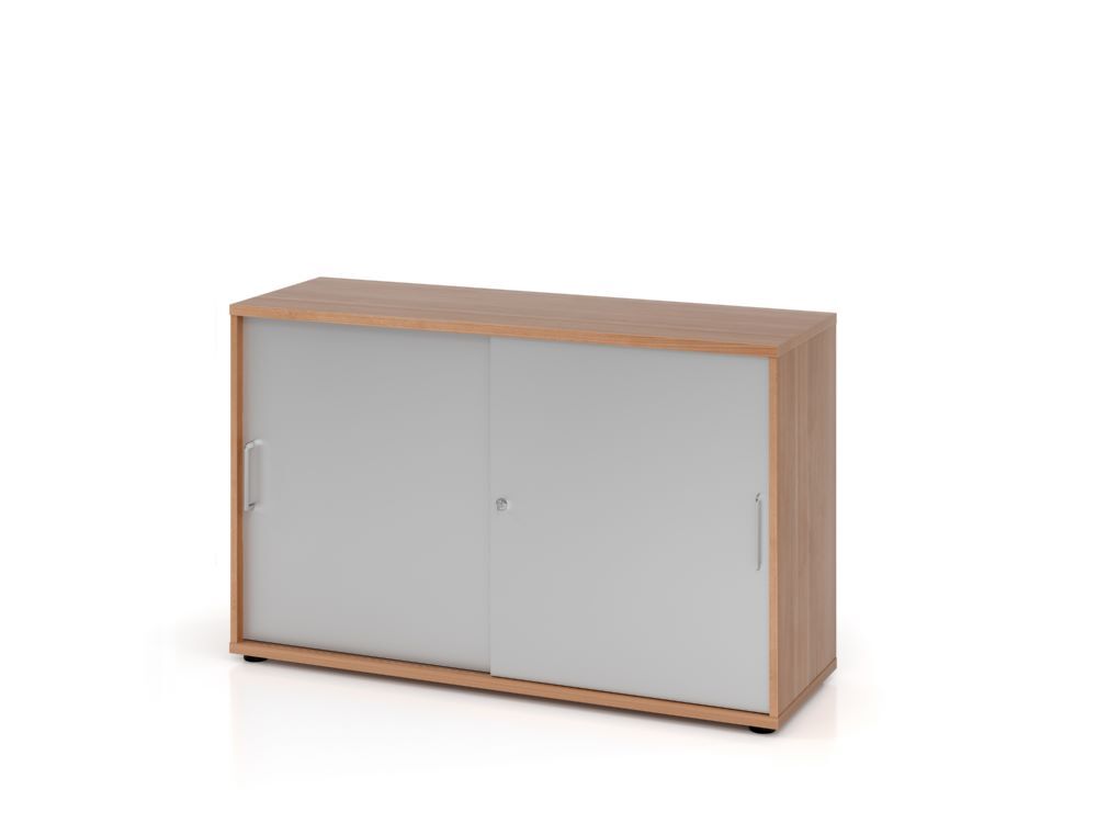 Hammerbacher Schiebetürschrank BS Nussbaum Silber 2OH 120 x 74,8 cm Produktbild Hammerbacher Schiebetürschrank BS Nussbaum Silber 2OH 120 x 74,8 cm