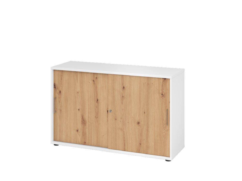 Hammerbacher Schiebetürschrank 2OH 120 cm BS WeißA steiche Produktbild Hammerbacher Schiebetürschrank 2OH 120 cm BS WeißA steiche