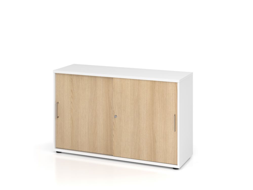 Hammerbacher Schiebetürschrank Eiche Weiß 2OH 120 x 74,8 cm BS Produktbild Hammerbacher Schiebetürschrank Eiche Weiß 2OH 120 x 74,8 cm BS