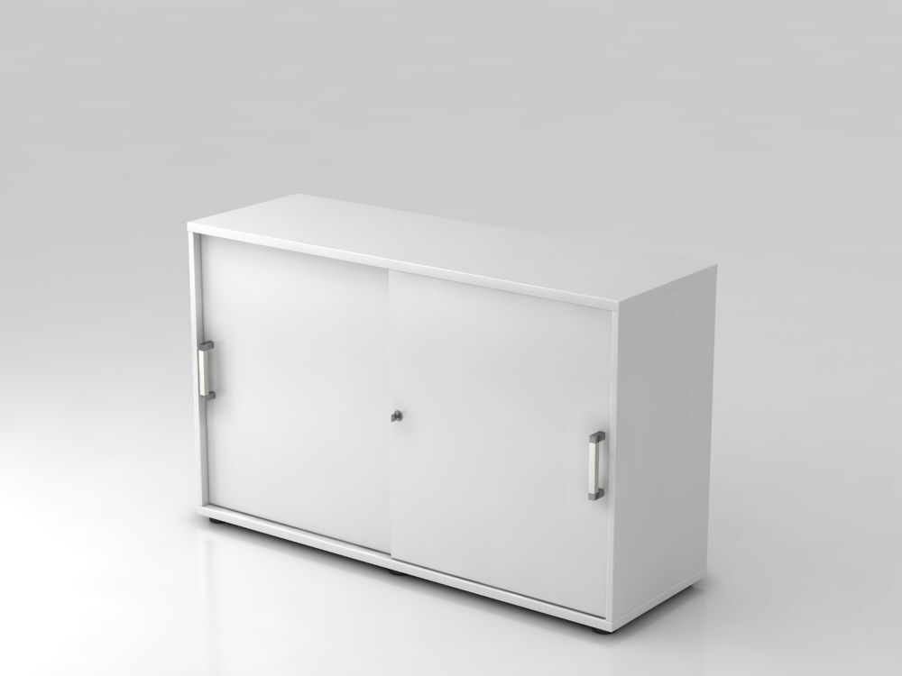 Hammerbacher Schiebetürschrank CE 2OH 120 x 40 x 74,8 cm Weiß Produktbild Hammerbacher Schiebetürschrank CE 2OH 120 x 40 x 74,8 cm Weiß