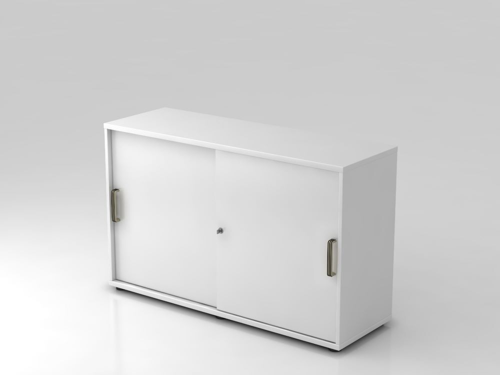 Hammerbacher Schiebetürschrank 2OH 120 x 40 x 74,8 cm SG Korpus in weiß Produktbild Hammerbacher Schiebetürschrank 2OH 120 x 40 x 74,8 cm SG Korpus in weiß