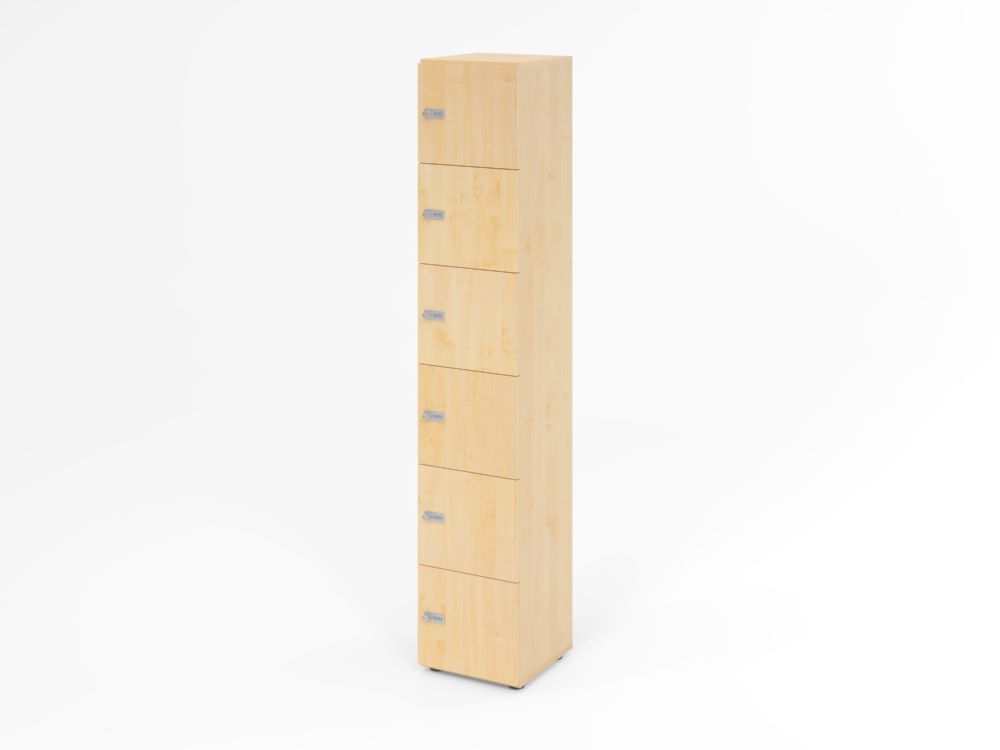 Produktbild Hammerbacher Schliessfachschrank 6OH Ahorn mit 6 x Zahlenschloss